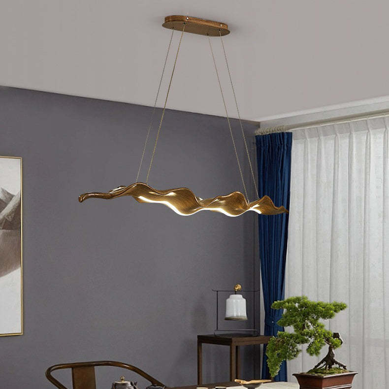 Japanese Silica Wavy Imitation Island Chandelier