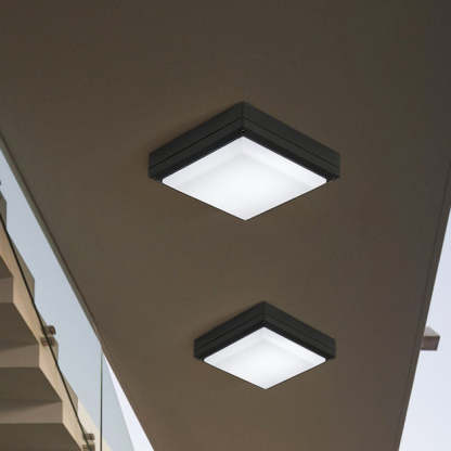 Waterproof Aluminum Acrylic Square LED Outdoor Flush Light — E / White Light (5000K) / 110V-120V For US/CA