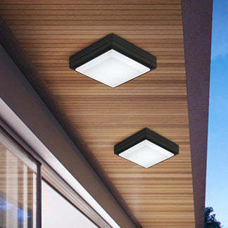 Waterproof Aluminum Acrylic Square LED Outdoor Flush Light — A / White Light (5000K) / 220V-240V For UK/AU