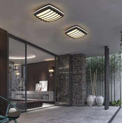 Waterproof Aluminum Acrylic Square LED Outdoor Flush Light — A / White Light (5000K) / 110V-120V For US/CA