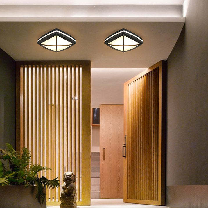 Waterproof Aluminum Acrylic Square LED Outdoor Flush Light — B / White Light (5000K) / 110V-120V For US/CA