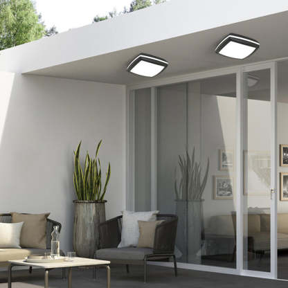 Waterproof Aluminum Acrylic Square LED Outdoor Flush Light — B / Warm Light(3000K) / 110V-120V For US/CA