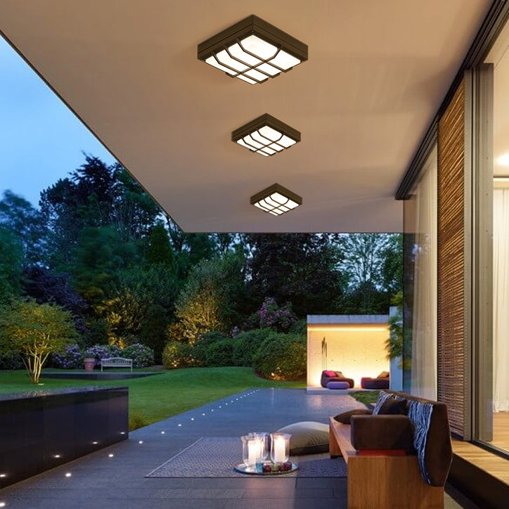 Waterproof Aluminum Acrylic Square LED Outdoor Flush Light