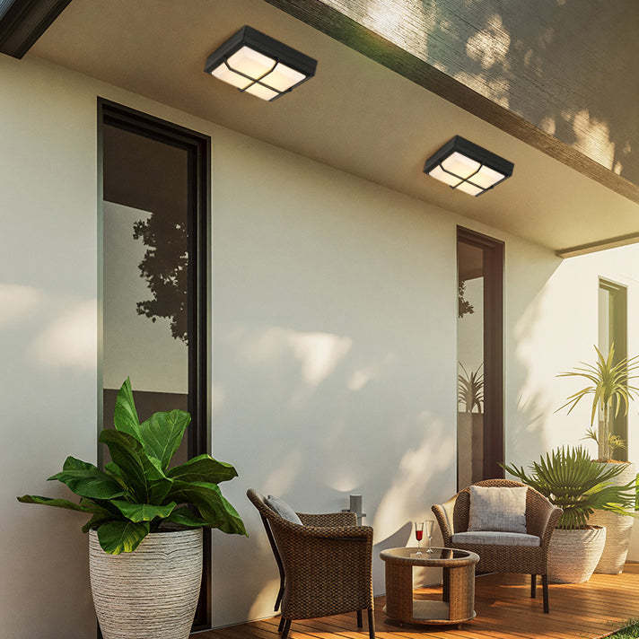 Waterproof Aluminum Acrylic Square LED Outdoor Flush Light — A / Warm Light(3000K) / 220V-240V For UK/AU