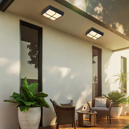 Waterproof Aluminum Acrylic Square LED Outdoor Flush Light — A / Warm Light(3000K) / 220V-240V For UK/AU