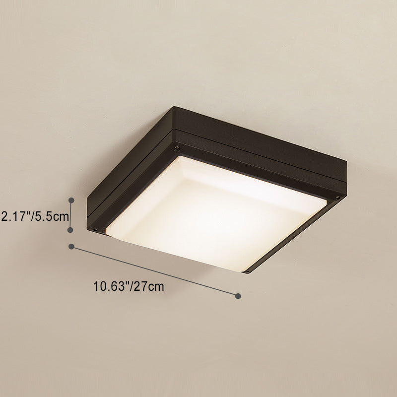 Waterproof Aluminum Acrylic Square LED Outdoor Flush Light — C / White Light (5000K) / 110V-120V For US/CA