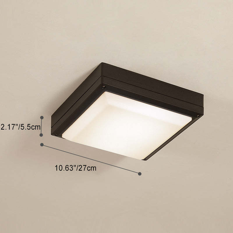 Waterproof Aluminum Acrylic Square LED Outdoor Flush Light — C / White Light (5000K) / 110V-120V For US/CA