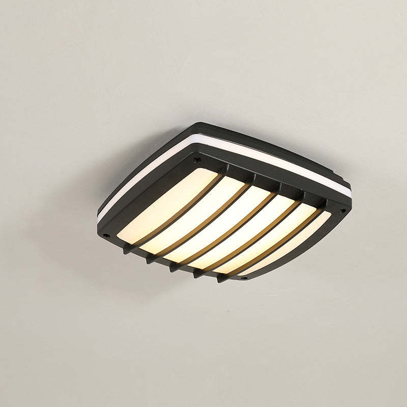 Waterproof Aluminum Acrylic Square LED Outdoor Flush Light — C / White Light (5000K) / 220V-240V For UK/AU