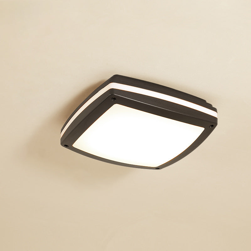 Waterproof Aluminum Acrylic Square LED Outdoor Flush Light — D / Warm Light(3000K) / 220V-240V For UK/AU