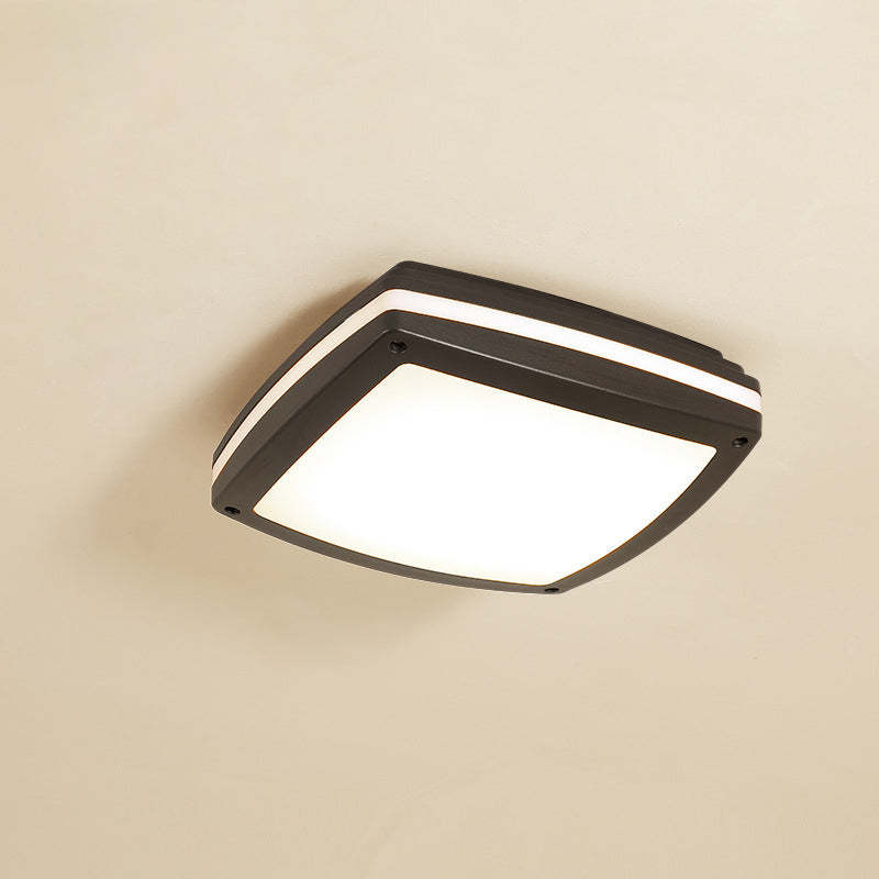 Waterproof Aluminum Acrylic Square LED Outdoor Flush Light — D / Warm Light(3000K) / 220V-240V For UK/AU