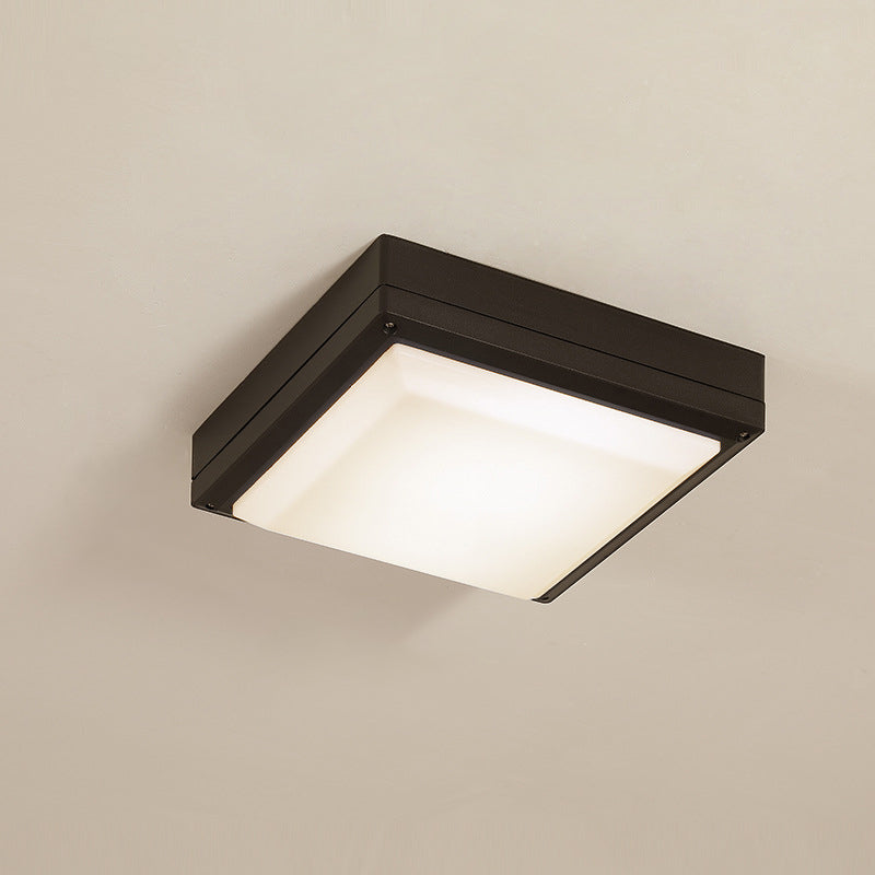Waterproof Aluminum Acrylic Square LED Outdoor Flush Light — D / White Light (5000K) / 110V-120V For US/CA