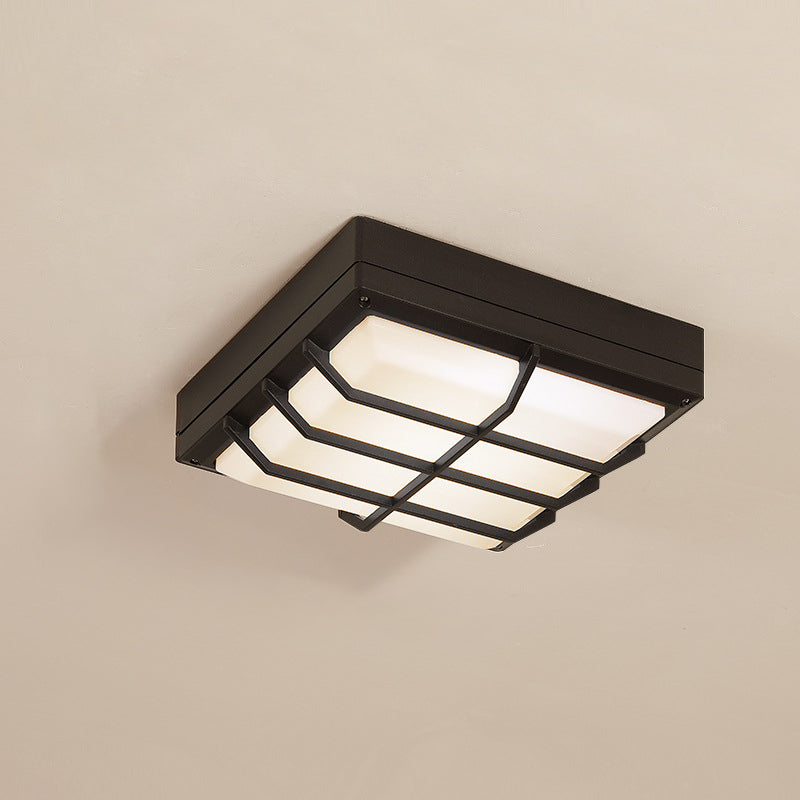 Waterproof Aluminum Acrylic Square LED Outdoor Flush Light — D / White Light (5000K) / 220V-240V For UK/AU