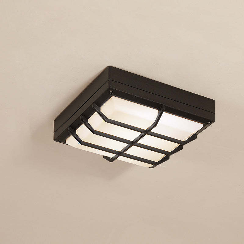 Waterproof Aluminum Acrylic Square LED Outdoor Flush Light — D / White Light (5000K) / 220V-240V For UK/AU
