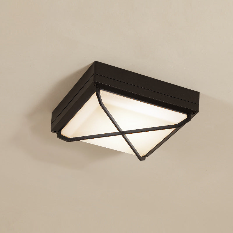 Waterproof Aluminum Acrylic Square LED Outdoor Flush Light — E / Warm Light(3000K) / 110V-120V For US/CA