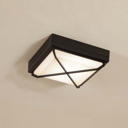 Waterproof Aluminum Acrylic Square LED Outdoor Flush Light — E / Warm Light(3000K) / 110V-120V For US/CA