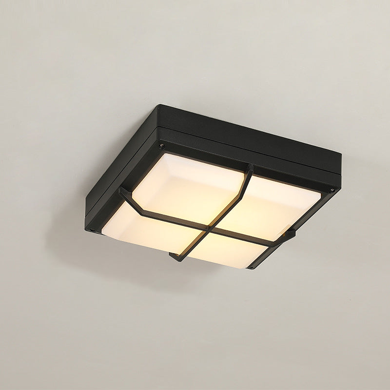 Waterproof Aluminum Acrylic Square LED Outdoor Flush Light — E / Warm Light(3000K) / 220V-240V For UK/AU
