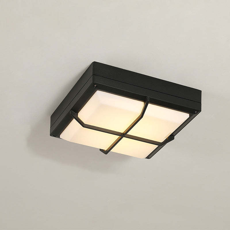 Waterproof Aluminum Acrylic Square LED Outdoor Flush Light — E / Warm Light(3000K) / 220V-240V For UK/AU