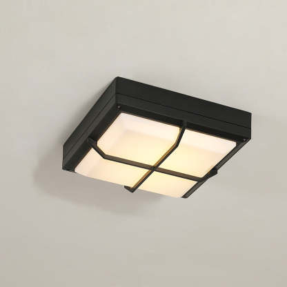 Waterproof Aluminum Acrylic Square LED Outdoor Flush Light — E / Warm Light(3000K) / 220V-240V For UK/AU