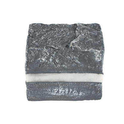 Solar Resin Glass Fiber Faux Stone Stripe Cube Light