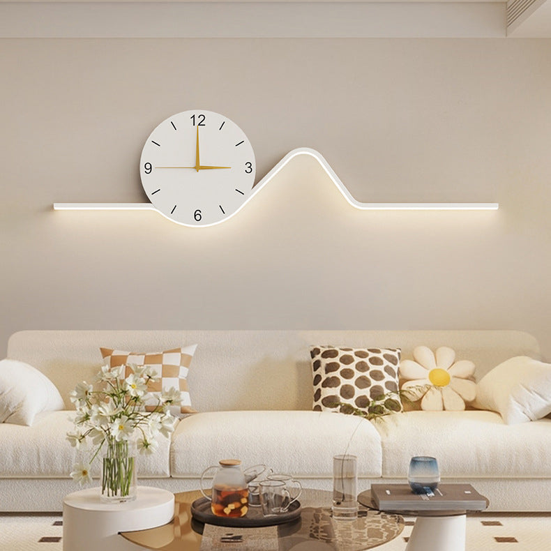 Contemporary Iron Acrylic Clock LED Wall Sconce