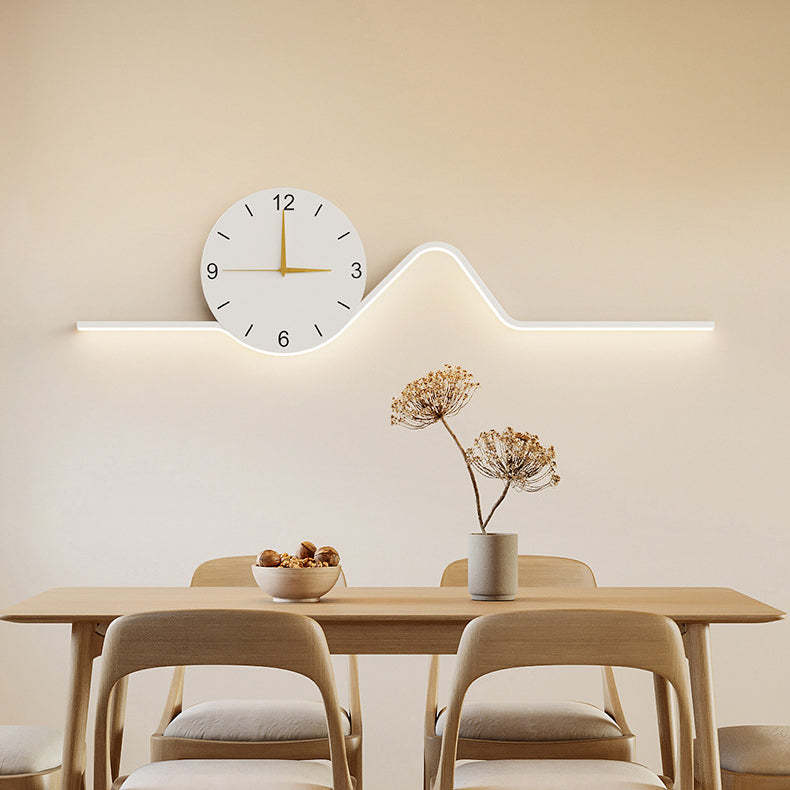 Contemporary Iron Acrylic Clock LED Wall Sconce — Infinitely Dimmable / Black - 110V-120V For US/CA