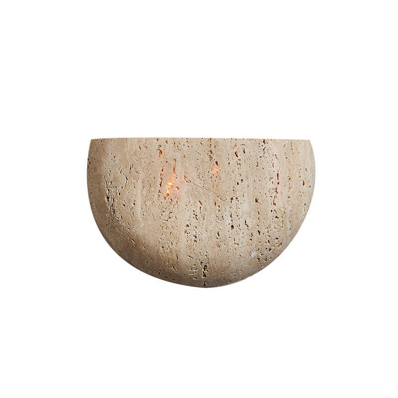 Japanese Travertine Semicircular Wall Sconce
