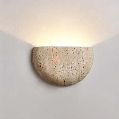 Japanese Travertine Semicircular Wall Sconce