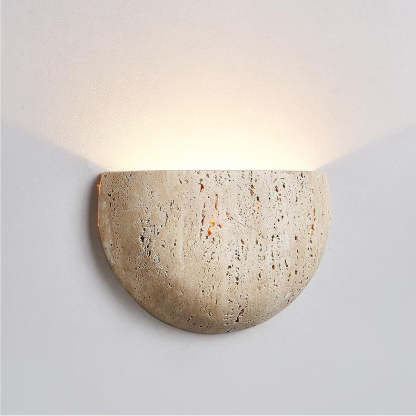 Japanese Travertine Semicircular Wall Sconce