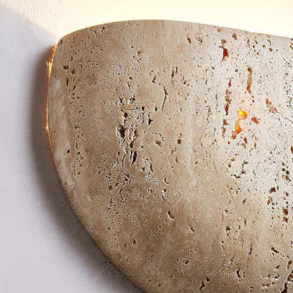Japanese Travertine Semicircular Wall Sconce