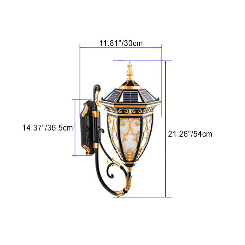 European Solar Aluminum Lantern Flower Mansion — Downward / Solar - 3V