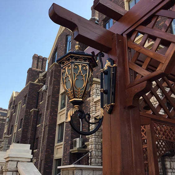 European Solar Aluminum Lantern Flower Mansion — Downward / Hardwired - 110V-120V For US/CA