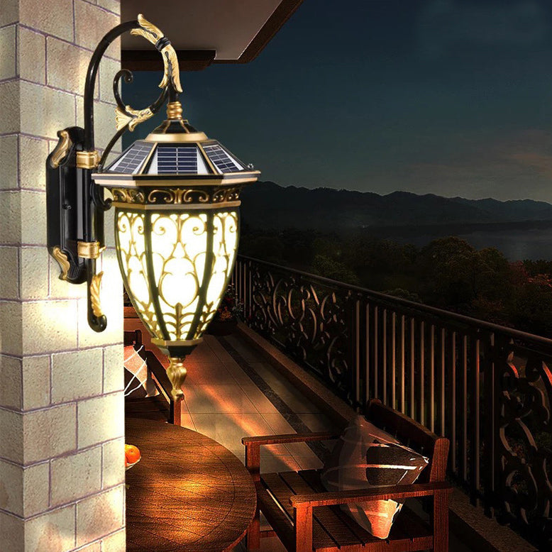 European Solar Aluminum Lantern Flower Mansion — Upward / Hardwired - 220V-240V For UK/AU