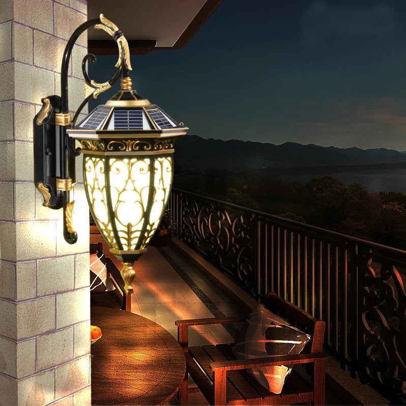 European Solar Aluminum Lantern Flower Mansion — Upward / Solar - 3V