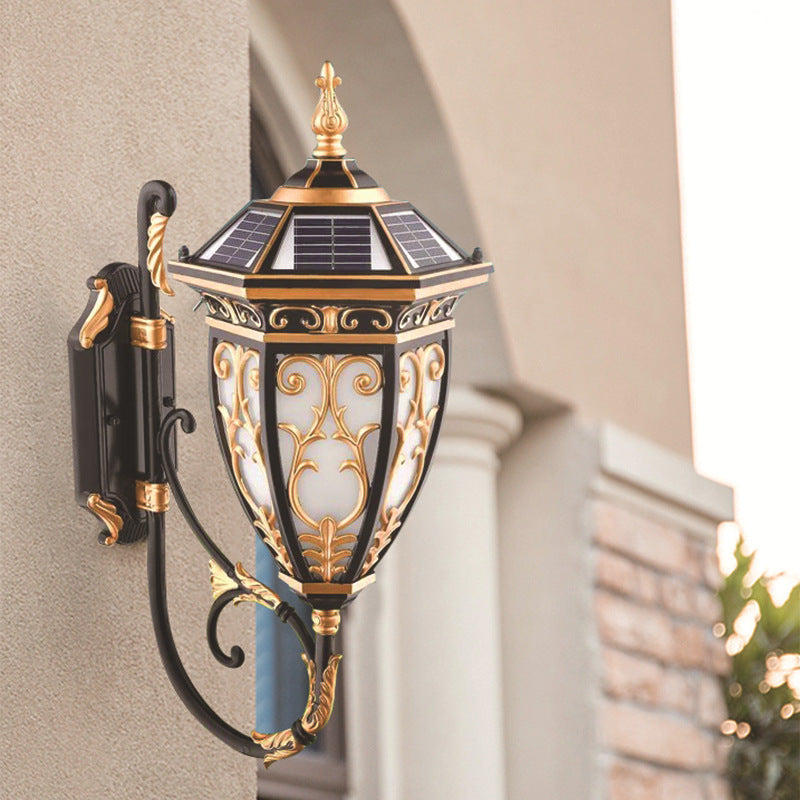 European Solar Aluminum Lantern Flower Mansion