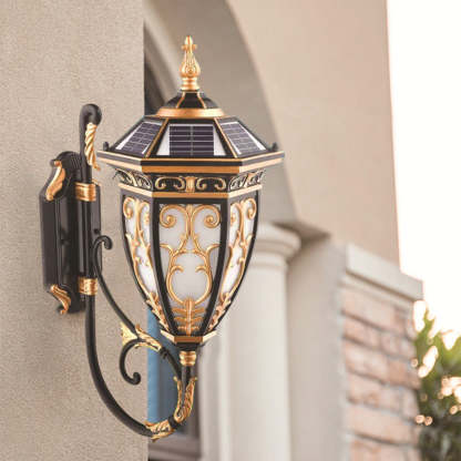 European Solar Aluminum Lantern Flower Mansion — Upward / Hardwired - 110V-120V For US/CA