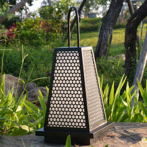Japanese Solar Honeycomb Lantern Light