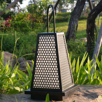 Japanese Solar Honeycomb Lantern Light