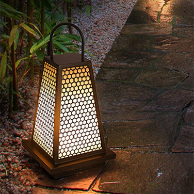 Japanese Solar Honeycomb Lantern Light
