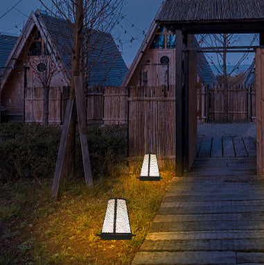 Japanese Solar Honeycomb Lantern Light