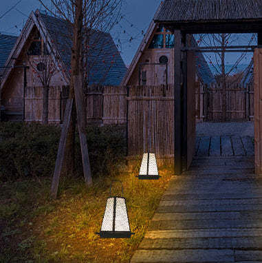 Japanese Solar Honeycomb Lantern Light