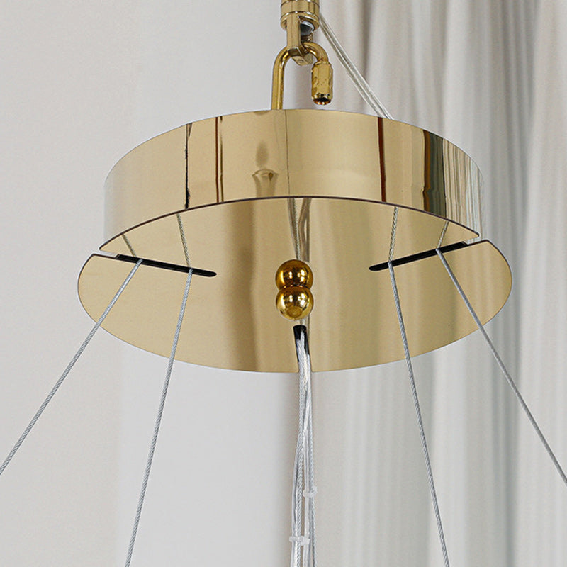 Traditional French Iron Stainless Steel Glass Frosted Flower Petal 6/8/10/12/16/20 Light Chandeliers For Living Room