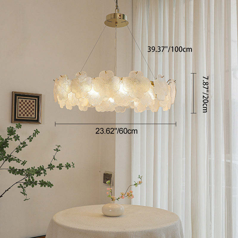 Traditional French Iron Stainless Steel Glass Frosted Flower Petal 6/8/10/12/16/20 Light Chandeliers For Living Room