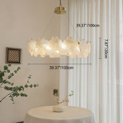 Traditional French Iron Stainless Steel Glass Frosted Flower Petal 6/8/10/12/16/20 Light Chandeliers For Living Room