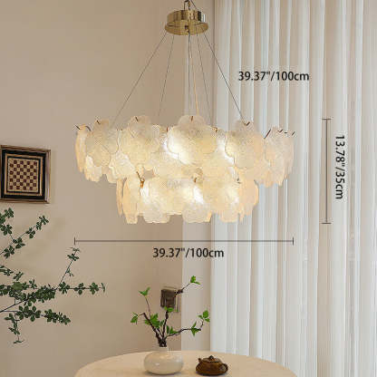 Traditional French Iron Stainless Steel Glass Frosted Flower Petal 6/8/10/12/16/20 Light Chandeliers For Living Room