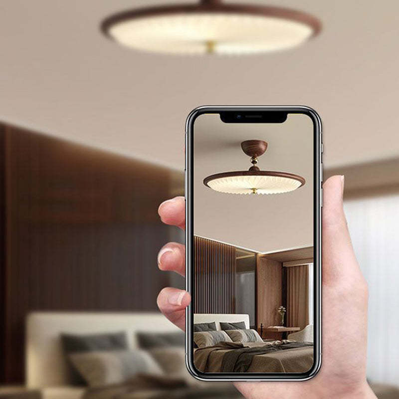Vintage Iron Acrylic Pleated LED Ceiling Light