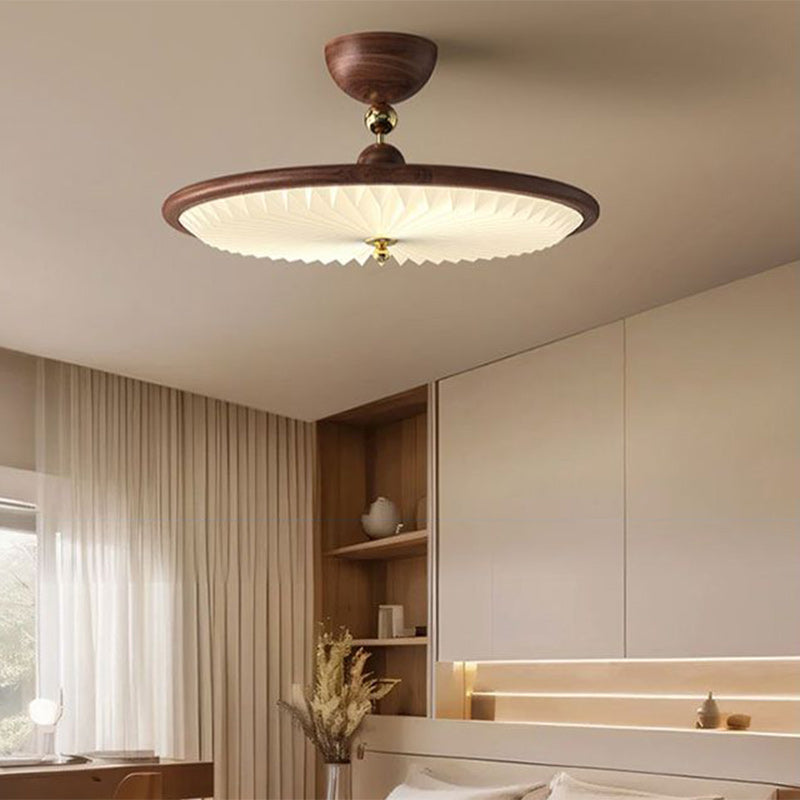 Vintage Iron Acrylic Pleated LED Ceiling Light