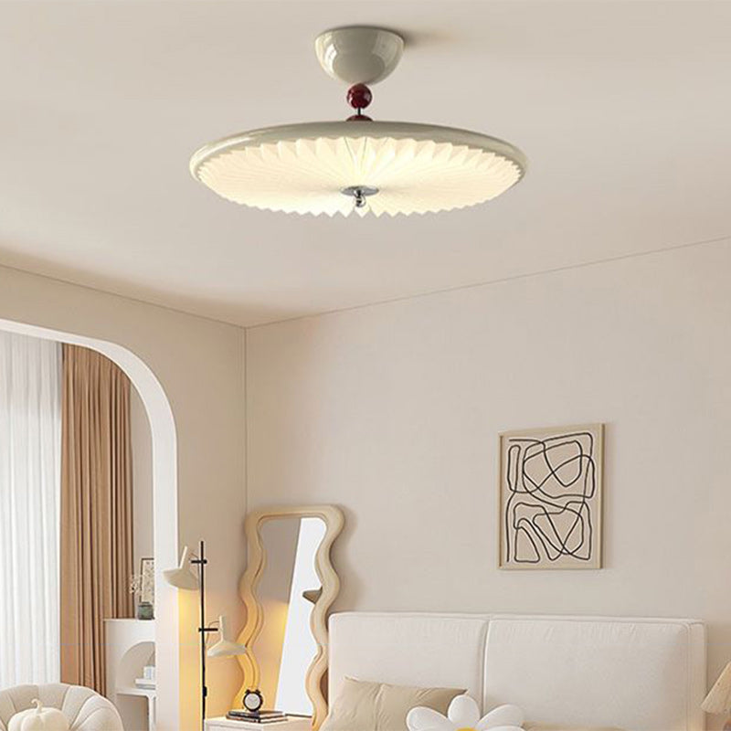 Vintage Iron Acrylic Pleated LED Ceiling Light