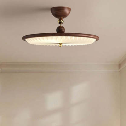 Vintage Iron Acrylic Pleated LED Ceiling Light