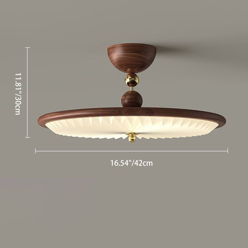 Vintage Iron Acrylic Pleated LED Ceiling Light