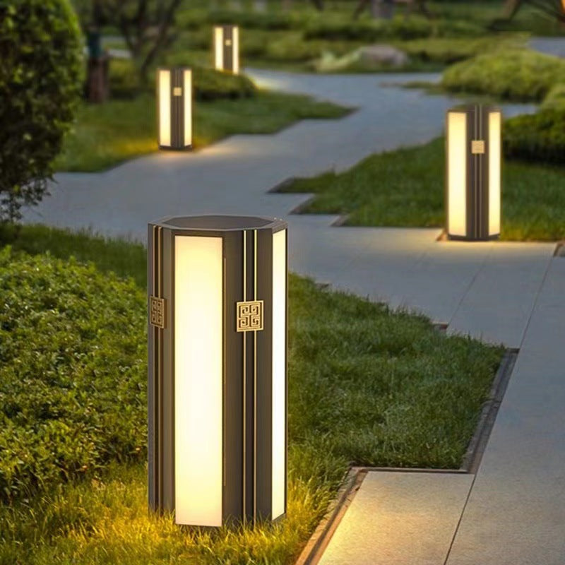 Chinese Solar Stainless Steel Cylinder Octagon LED Light